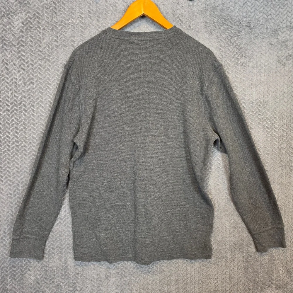 Polo Ralph Lauren Mens XL Grey Waffle Knit Thermal Long Sleeve Sleepwear Shirt